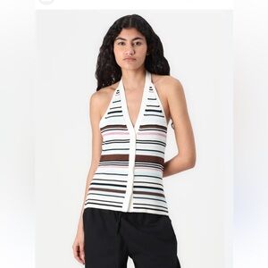 Abercrombie & Fitch Striped Camisole - White, Pink, Brown